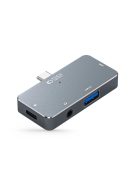 HUB Tech-Protect V6 4in1 USB-C - USB-A 3.0 / USB-C PD100W / HDMI / mini jack 3.5mm - gray