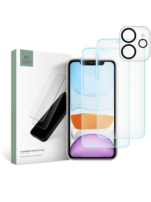 Tech-Protect Supreme Set for iPhone 11 2x Tempered Glass for Display / Tempered Glass for Camera