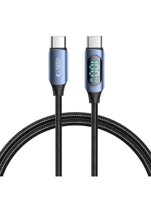 Tech-Protect UltraBoost cable with LED display USB-C / USB-C PD 100W 5A 1m - blue