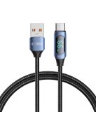 Tech-Protect UltraBoost Cable with LED Display USB-C / USB-A 66W 6A 1m - Blue