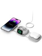 Tech-Protect QI15W-A32 3in1 inductive charger with MagSafe for smartphone / Apple Watch / AirPods - gray