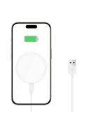 Tech-Protect QI15W-A33 inductive charger with MagSafe and stand with USB-A / USB-C cable - white