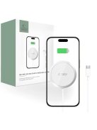 Tech-Protect QI15W-A34 inductive charger with MagSafe with USB-C cable - white