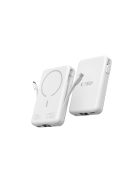 Tech-Protect LifeMag PB31 Powerbank with MagSafe 10000mAh 15W USB-C / USB-A / built-in USB-C / Lightning cables - white