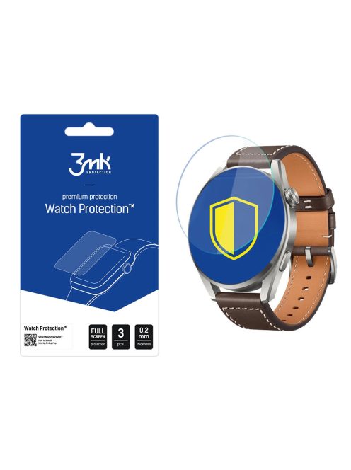 3mk Watch Protection™ v. FlexibleGlass hybrid glass on Huawei Watch 3 Pro