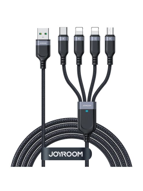 Joyroom Multi-Use Series S-A18 4in1 USB-A - USB-C / Lightning / Lightning / micro USB cable 1.2m - black