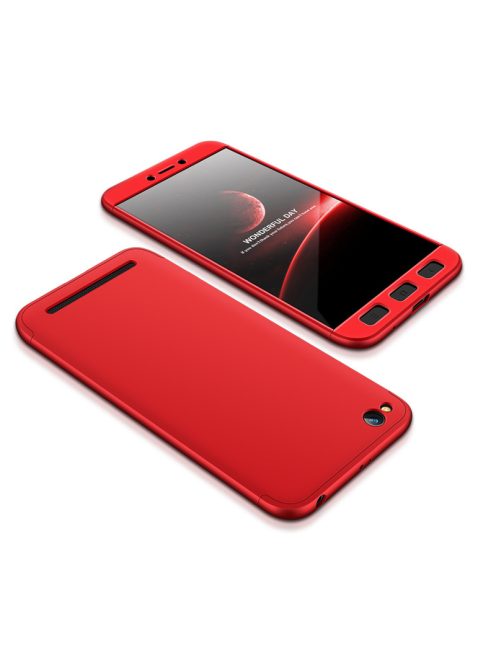 GKK 360 Protection Tok Ütésállókivitel 2in1 Védőtok Xiaomi Redmi 5A Piros