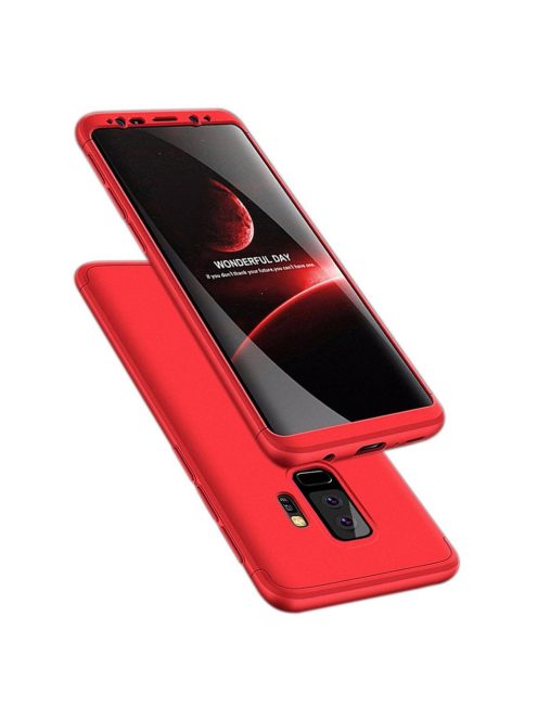 GKK 360 Protection Tok Ütésállókivitel 2in1 Védőtok Samsung Galaxy S9 Plus G965 Piros