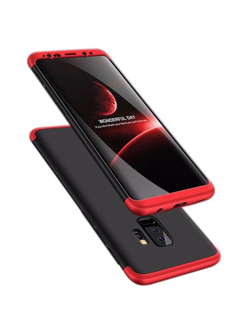 GKK 360 Protection Tok Ütésállókivitel 2in1 Védőtok Samsung Galaxy S9 Plus G965 Fekete-Piros