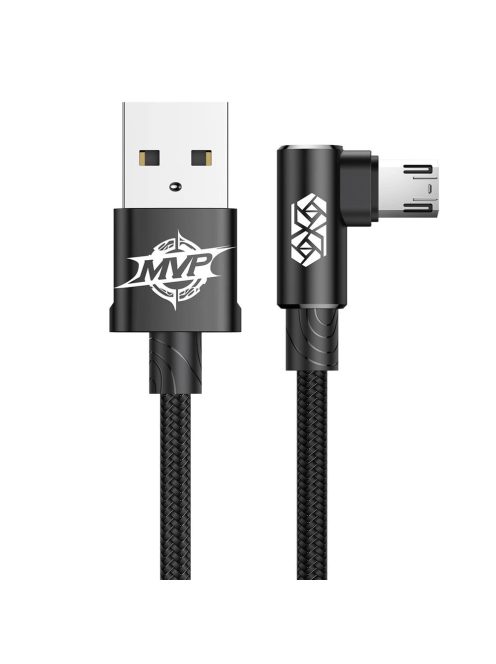 Baseus MVP Elbow Type double-sided angled cable cable with side micro USB plug 2m 1.5A black (CAMMVP-B01)