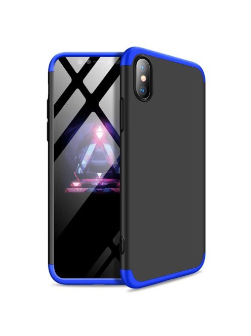 GKK 360 Protection Tok Ütésállókivitel 2in1 Védőtok iPhone XS Max Fekete-Kék