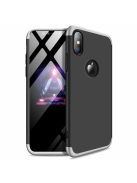 GKK 360 Protection Tok Ütésállókivitel 2in1 Védőtok iPhone XS Max Fekete-Ezüst (Látható Logo)