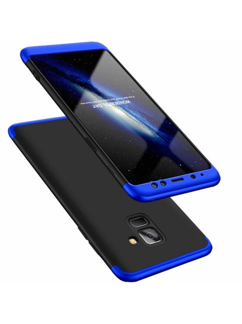 GKK 360 Protection Tok Ütésállókivitel 2in1 Védőtok Samsung Galaxy A8 2018 A530 Fekete-Kék
