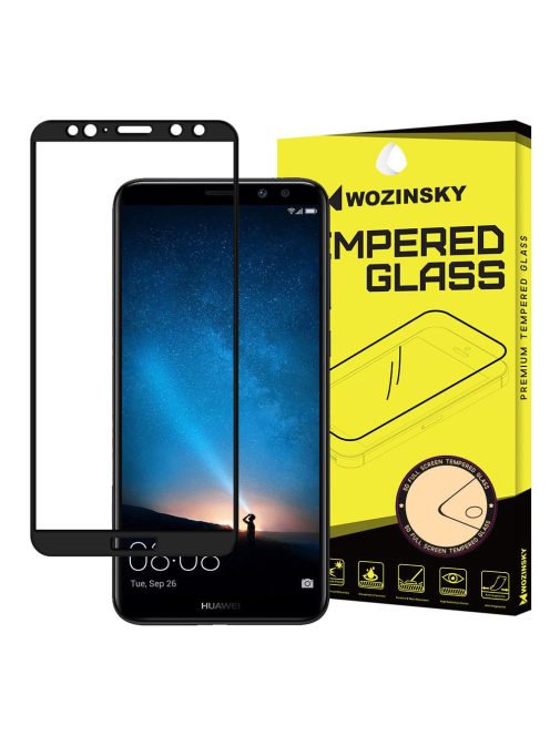 Üvegfólia Kijelzővédő Tempered Glass Tokbarát Huawei Mate 10 Lite Fekete Keret