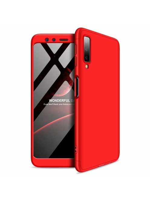 GKK 360 Protection Tok Ütésállókivitel 2in1 Védőtok Samsung Galaxy A7 2018 A750 Piros