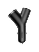 Baseus Y Type Car Charger car charger 2x USB + cigarette lighter socket 3.4A black (CCALL-YX01)