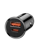 Baseus Circular PPS smart car charger with USB Quick Charge 4.0 QC 4.0 and USB-C PD 3.0 SCP ports black (CCALL-YS01)