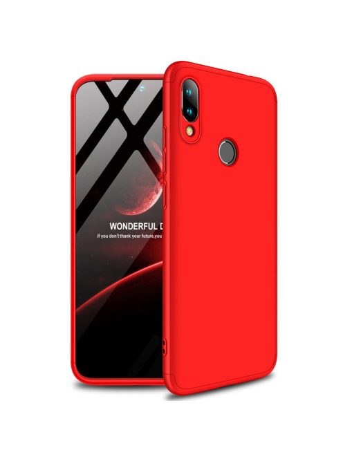 GKK 360 Protection Tok Ütésállókivitel 2in1 Védőtok Xiaomi Redmi Note 7 Piros