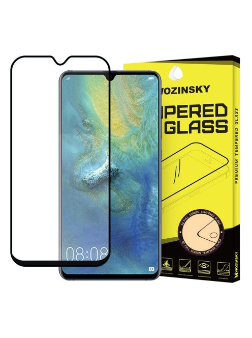 Üvegfólia Kijelzővédő Tempered Glass Tokbarát Huawei Mate 20 Fekete Keret