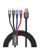 Baseus cable USB 4in1 Lightning / 2x USB Type C / micro USB cable in nylon braid 3.5A 1.2m black (CA1T4-B01)