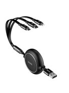 Baseus Golden Loop 3in1 extendable cable USB - micro USB / Lightning / USB-C 3.5A 35cm - 120cm black (CAMLT-JH01)