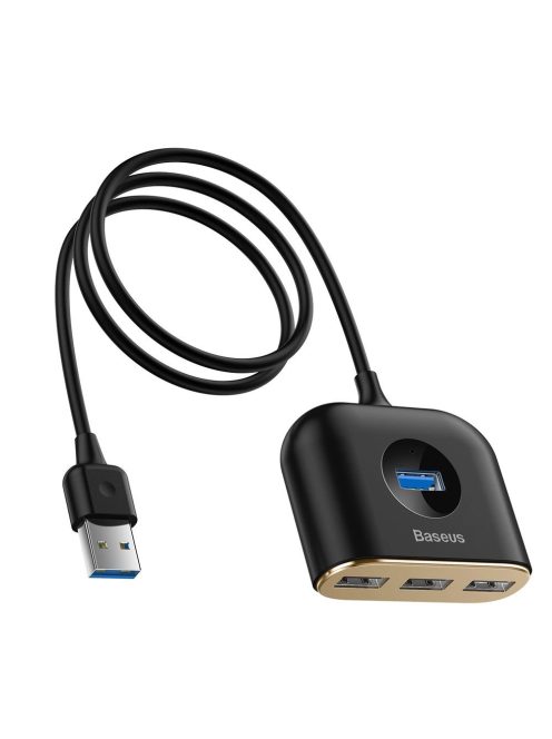 Baseus Square round 4 in 1 USB HUB Adapter (USB3.0 TO USB3.0 * 1 + USB2.0 * 3) 1m Black (CAHUB-AY01)