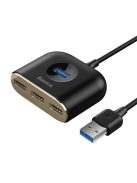 Baseus Square round 4 in 1 USB HUB Adapter (USB3.0 TO USB3.0 * 1 + USB2.0 * 3) 1m Black (CAHUB-AY01)