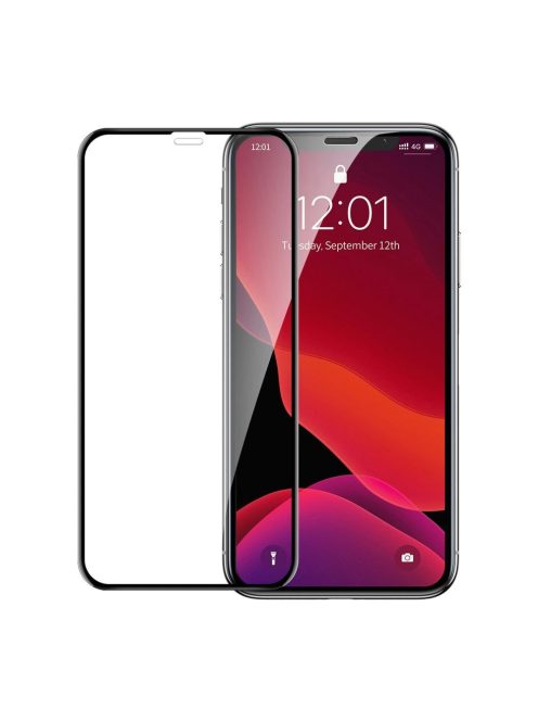 Baseus full screen tempered glass with 0.23mm 9H frame iPhone 11 / iPhone XR 2 pcs + black positioner (SGAPIPH61-APE01)