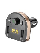 Dudao Bluetooth FM transmitter car charger MP3 3.1 A 2x USB black (R2Pro black)