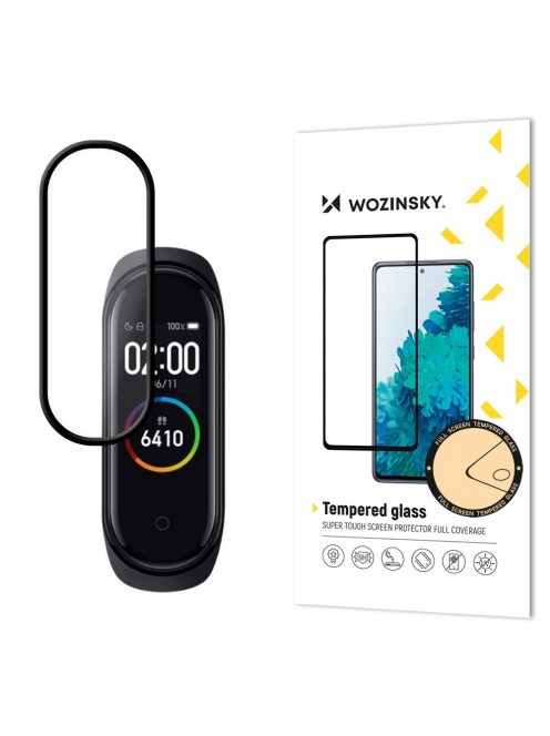 Wozinsky super wytrzymałe szkło folia szklana Full Glue na cały ekran z ramką Case Friendly Xiaomi Mi Band 4 / Mi Band 3 przezroczysty