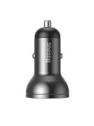 Baseus car charger 2x USB 4.8A 24W with LCD gray (CCBX-0G)