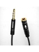 Dudao 4 poles cable AUX extension cord for headphones with microphone 3.5 mm mini jack black