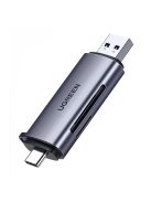 Ugreen CM185 50706 reader for SD / micro SD cards on USB-A 3.0 / USB-C 3.0 - gray