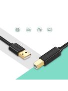 Ugreen cable USB - USB Type B cable (printer cable) 3m black (10351)