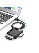 Ugreen CR125 30231 reader for SD / microSD / CF / MS memory cards with USB-A 3.0 cable - black