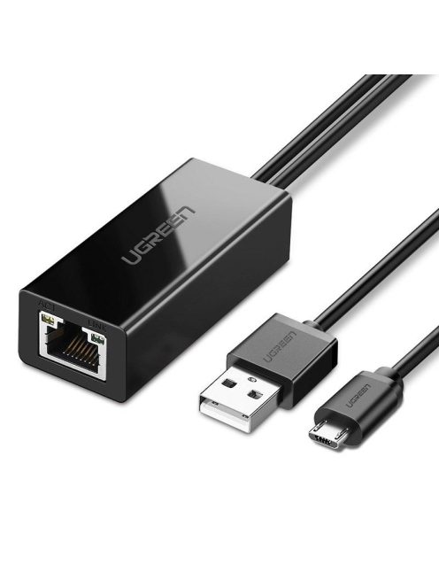 Ugreen 30985 external network card for Chromecast with micro USB / USB-A connectors 100Mb/s 1m - black