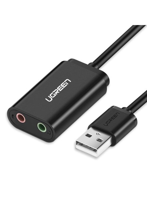 Ugreen external sound card music adapter USB - 3.5 mm mini jack 15cm black (30724)