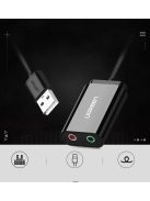 Ugreen external sound card music adapter USB - 3.5 mm mini jack 15cm black (30724)