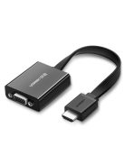 Ugreen adapter HDMI - VGA micro USB / audio 3.5 mm mini jack black (40248)