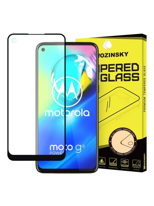 Üvegfólia Kijelzővédő Tempered Glass Tokbarát Motorola Moto G8 Power / Moto G Pro Fekete Keret