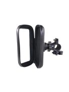 Holder with a 360 head for the handlebar for the pannier bag of the bicycle holder for the phone black