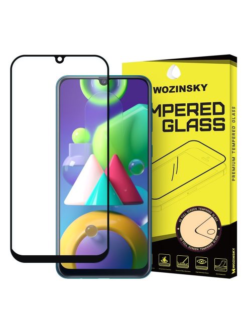 Üvegfólia Kijelzővédő Tempered Glass Tokbarát Samsung Galaxy M30s / Galaxy M21 Fekete Keret