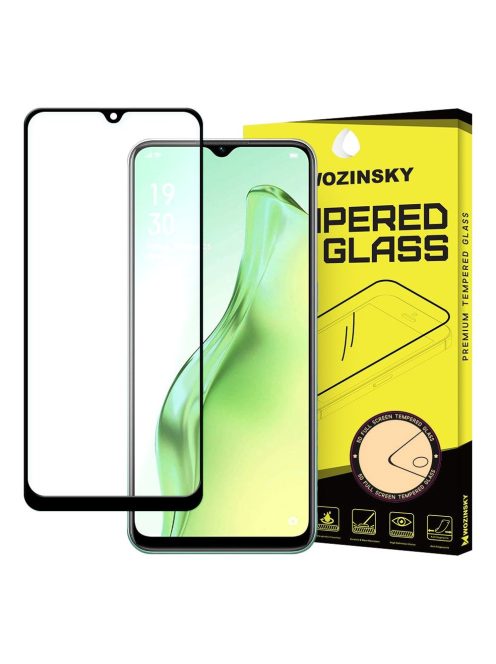 Üvegfólia Kijelzővédő Tempered Glass Tokbarát Oppo A31 Fekete Keret