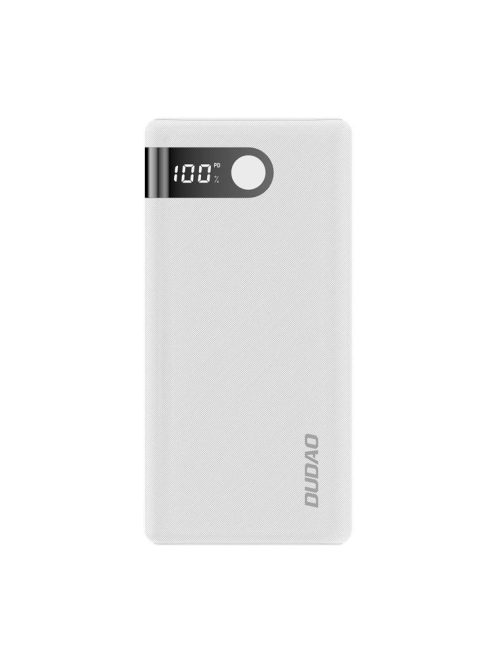 Dudao powerbank 20000 mAh 2x USB / USB Type C / micro USB 2 A with LED screen white (K9Pro-05)