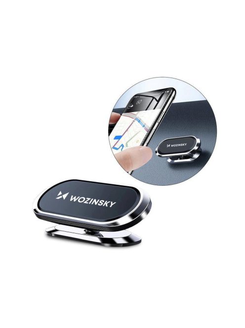 Wozinsky Self-adhesive Magnetic 360 Car Dashboard Mount Silver (WMH-06)