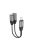 Dudao Headphone Adapter Lightning to Lightning Adapter + 3.5mm Mini Jack for Music and Charging Gray (L17i + Gray)