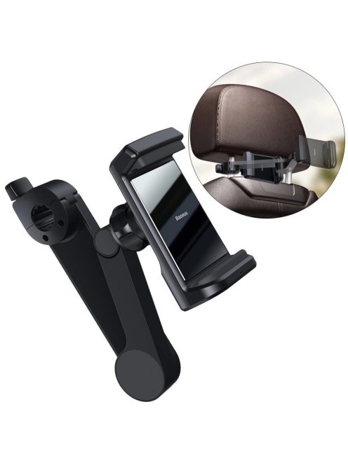 Baseus car headrest phone holder with built-in 15 W Qi wireless charger black (WXHZ-01)