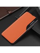 Huawei P30 Notesz Tok ECO Leather View Case Ablakos Elegant BookCase Narancssárga