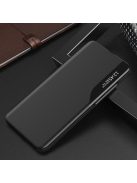 Huawei P40 Notesz Tok ECO Leather View Case Ablakos Elegant BookCase Fekete