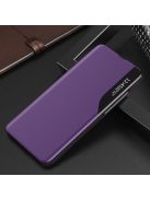 Huawei P40 Notesz Tok ECO Leather View Case Ablakos Elegant BookCase Lila